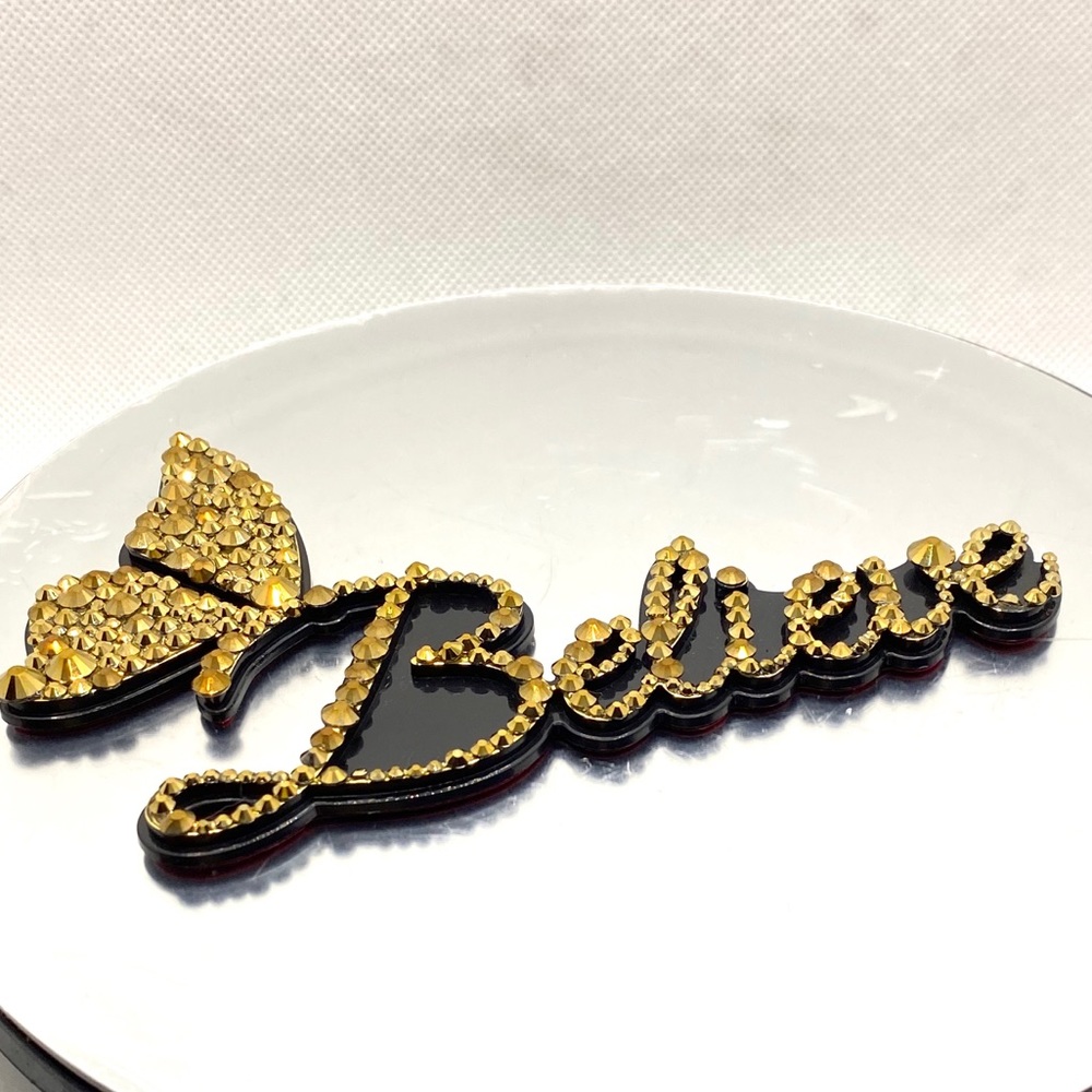 Blinged Believe Butterfly Car Decal Sticker